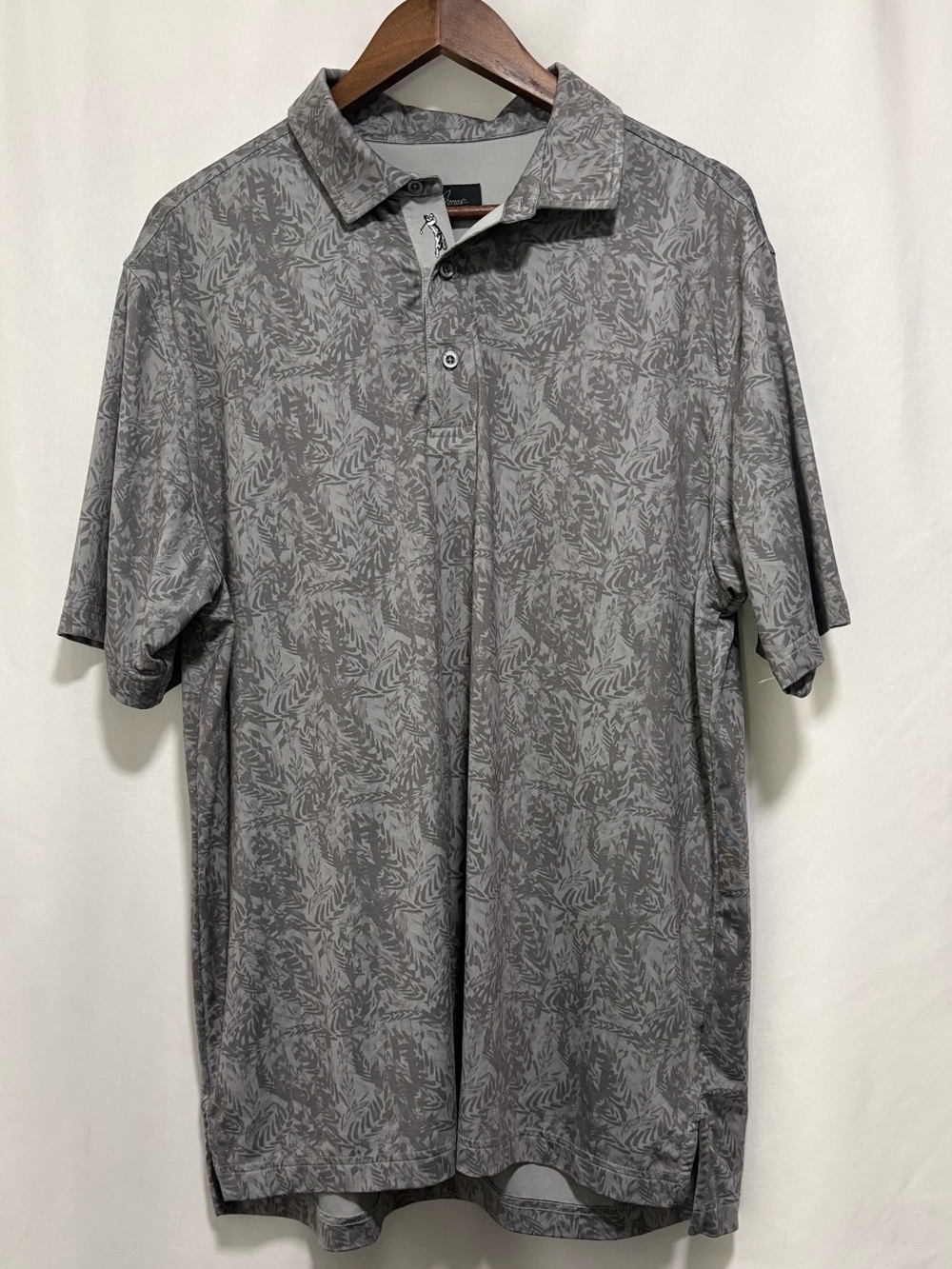 Bobby Jones Performance Golf Polo Gray Print Large